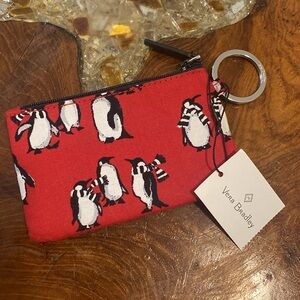 Vera Bradley Zip ID Case Red Penguins. NEW